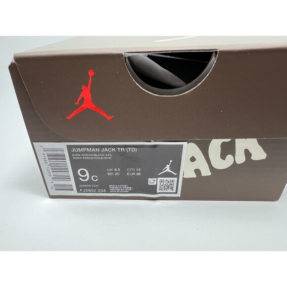 Size 9c - Jordan Jumpman Jack TR Travis Scott Dark Mocha (TD) FJ2852-204 IN HAND - Picture 7 of 8